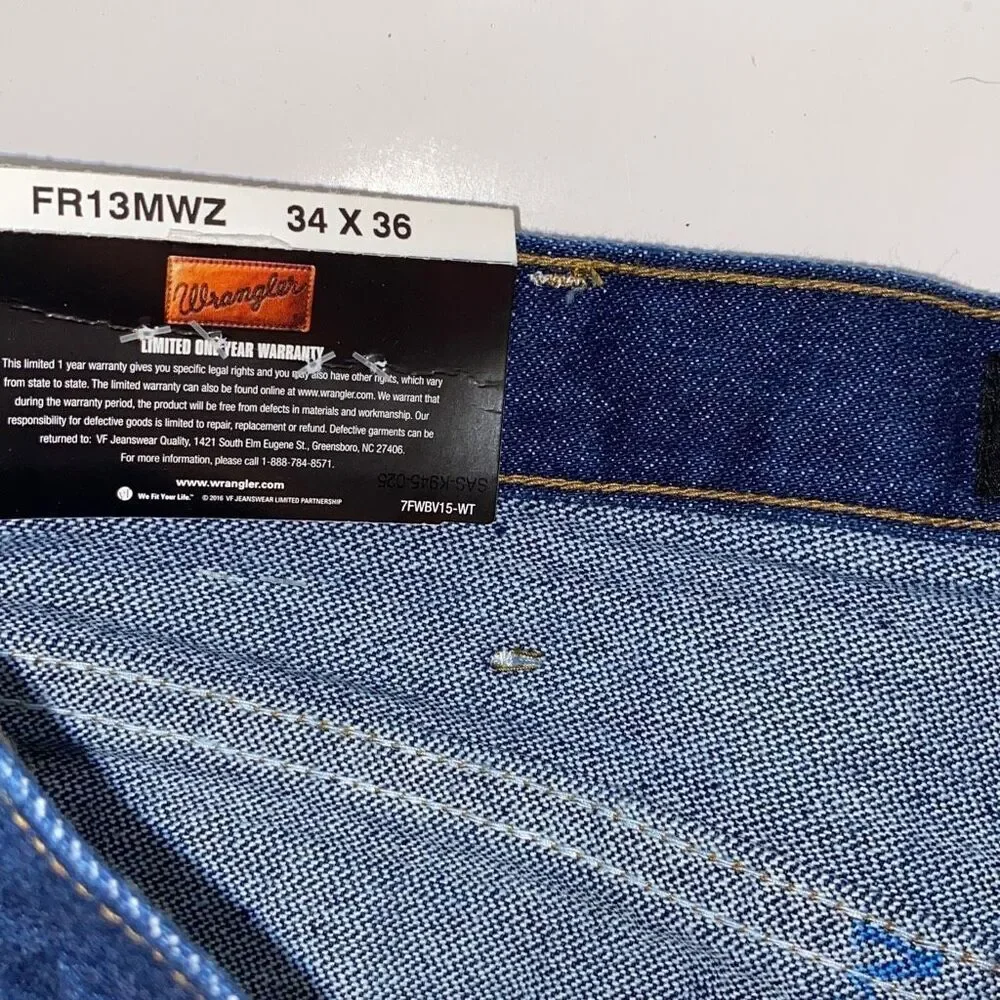 Wrangler Men’s Blue‎ Flame Resistant Jeans Size 34 x 36